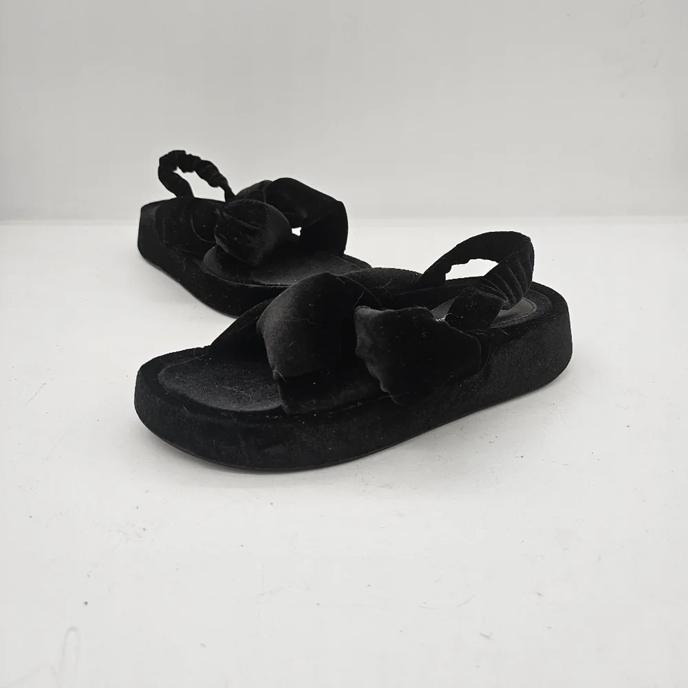 Jeffrey Campbell Sying Slingback Sandals Black Velvet Size 6 - Picture 3 of 12